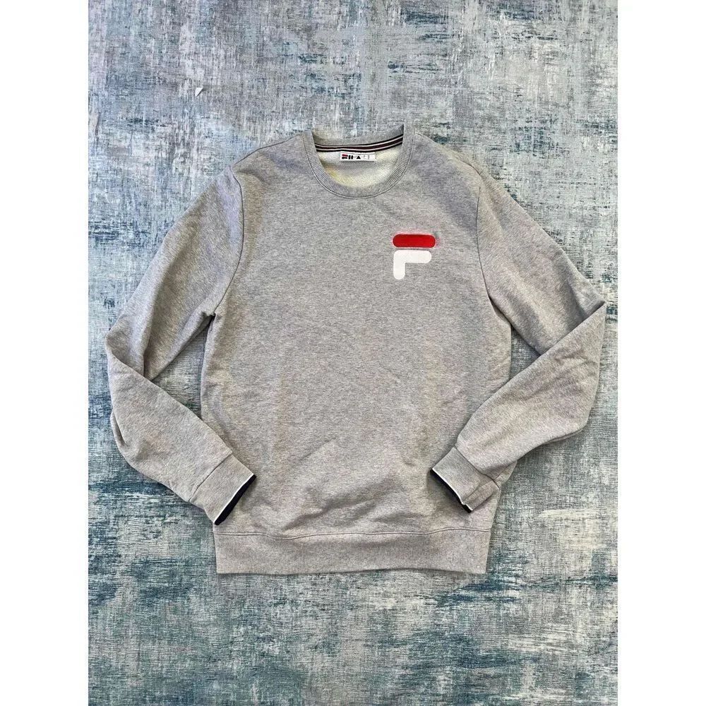 Fila Gray Crewneck Logo Sweatshirt Medium